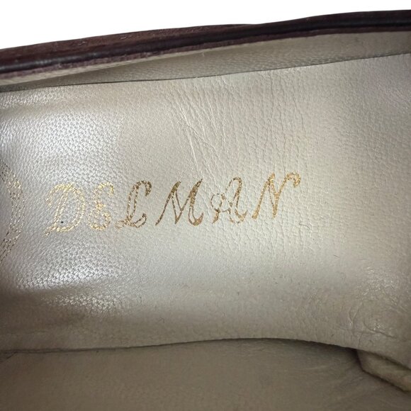 Delman brown 6 1/2M suede pumps 2.75" heel woman's shoes - Picture 9 of 11